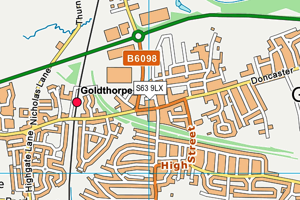 S63 9LX map - OS VectorMap District (Ordnance Survey)