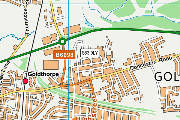 S63 9LY map - OS VectorMap District (Ordnance Survey)