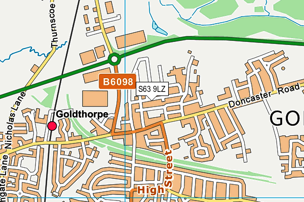 S63 9LZ map - OS VectorMap District (Ordnance Survey)