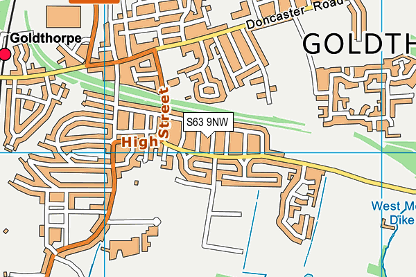 S63 9NW map - OS VectorMap District (Ordnance Survey)