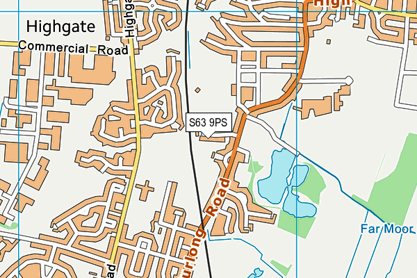 S63 9PS map - OS VectorMap District (Ordnance Survey)