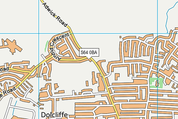 S64 0BA map - OS VectorMap District (Ordnance Survey)