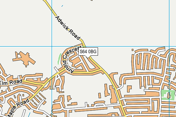 S64 0BG map - OS VectorMap District (Ordnance Survey)