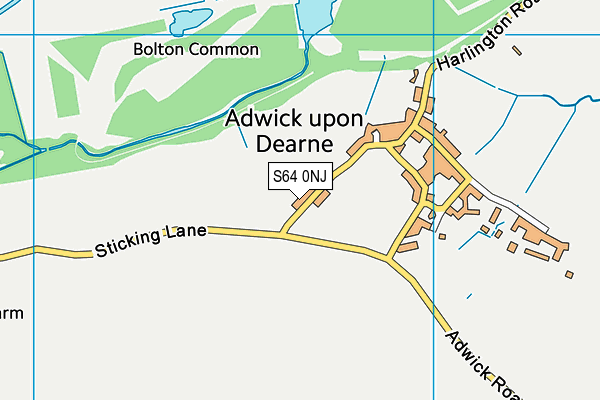 S64 0NJ map - OS VectorMap District (Ordnance Survey)