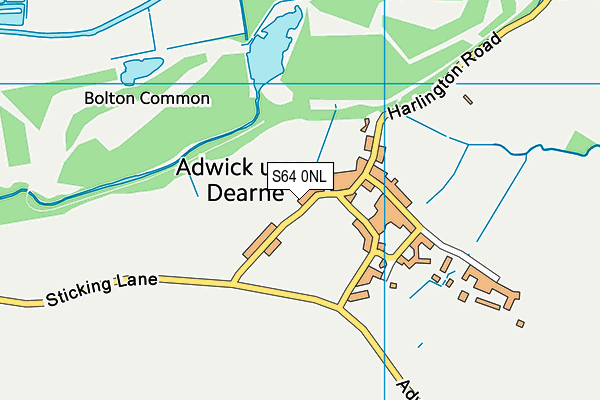 Adwick-on-dearne Cricket Club (Closed) map (S64 0NL) - OS VectorMap District (Ordnance Survey)