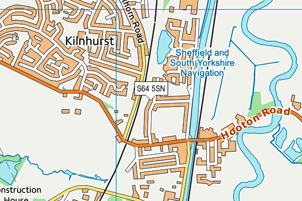 Kilnhurst Recreation Ground map (S64 5SN) - OS VectorMap District (Ordnance Survey)