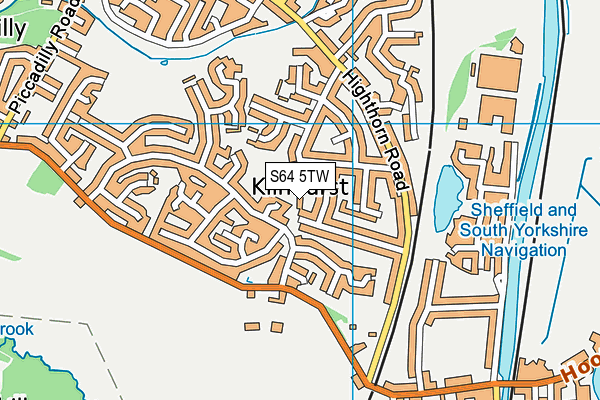 S64 5TW map - OS VectorMap District (Ordnance Survey)