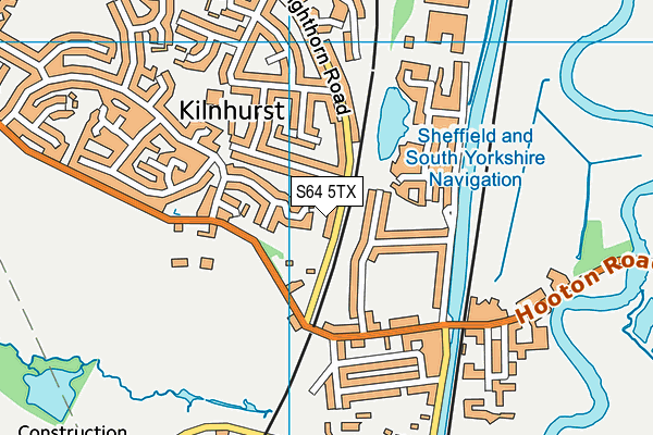 S64 5TX map - OS VectorMap District (Ordnance Survey)