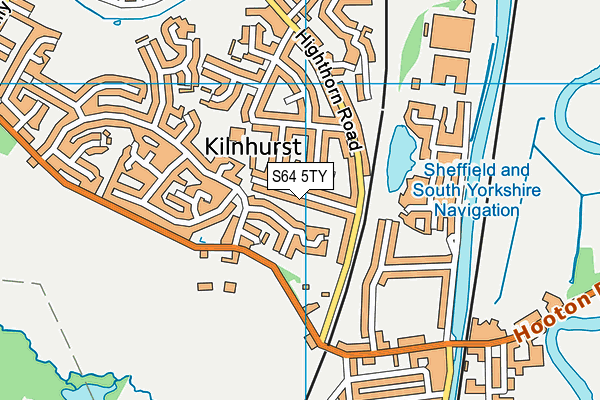 S64 5TY map - OS VectorMap District (Ordnance Survey)