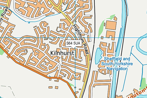 Kilnhurst St Thomas Ce School map (S64 5UA) - OS VectorMap District (Ordnance Survey)