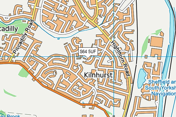 S64 5UF map - OS VectorMap District (Ordnance Survey)