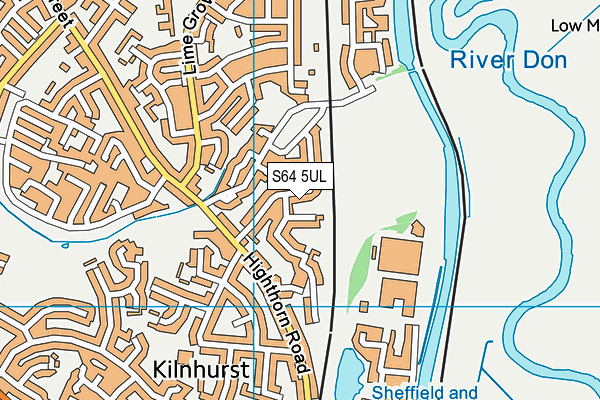 S64 5UL map - OS VectorMap District (Ordnance Survey)