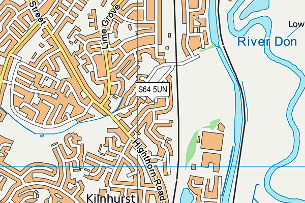 S64 5UN map - OS VectorMap District (Ordnance Survey)