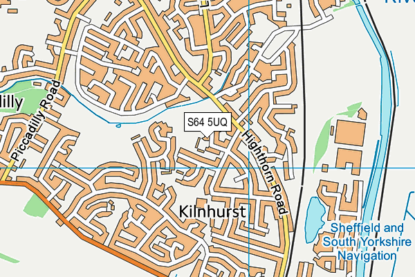 S64 5UQ map - OS VectorMap District (Ordnance Survey)