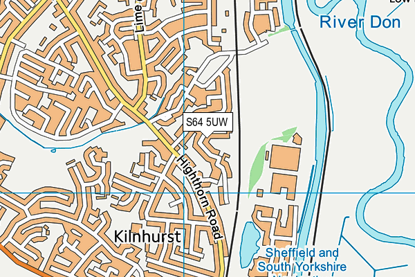 S64 5UW map - OS VectorMap District (Ordnance Survey)