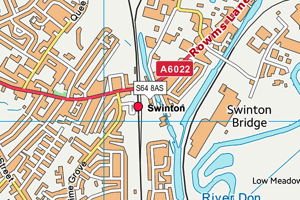 S64 8AS map - OS VectorMap District (Ordnance Survey)