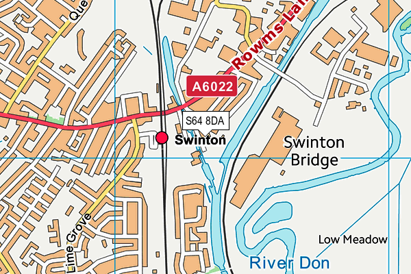 S64 8DA map - OS VectorMap District (Ordnance Survey)