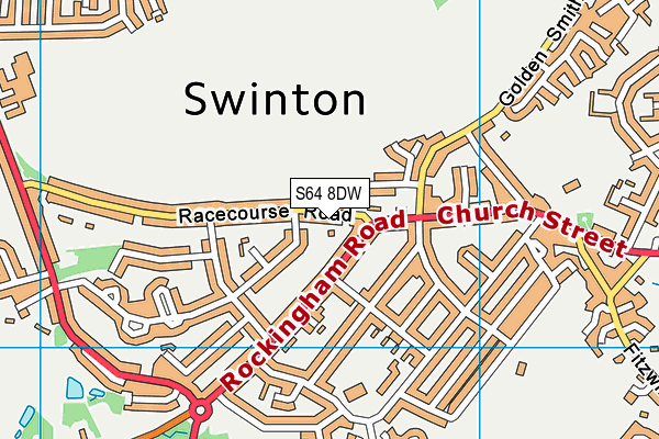 S64 8DW map - OS VectorMap District (Ordnance Survey)