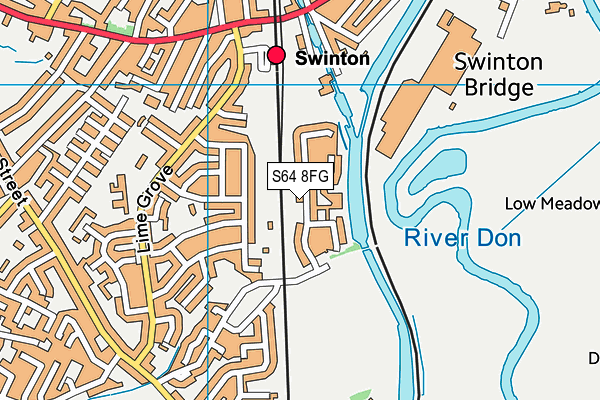 S64 8FG map - OS VectorMap District (Ordnance Survey)