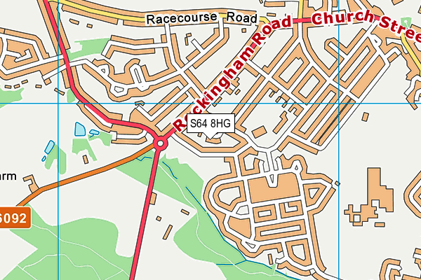 S64 8HG map - OS VectorMap District (Ordnance Survey)