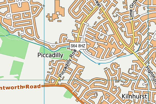 S64 8HZ map - OS VectorMap District (Ordnance Survey)