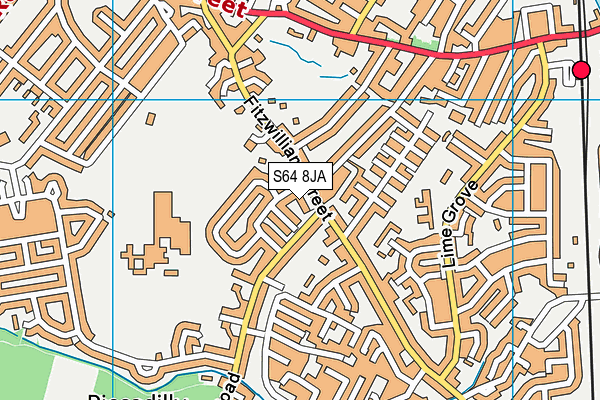 S64 8JA map - OS VectorMap District (Ordnance Survey)