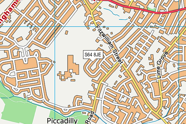 S64 8JE map - OS VectorMap District (Ordnance Survey)