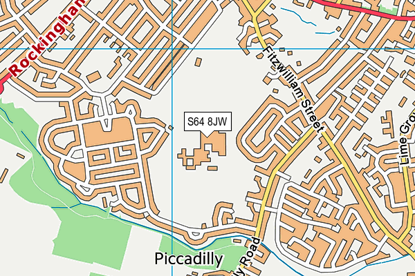 Swinton Academy map (S64 8JW) - OS VectorMap District (Ordnance Survey)