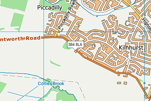 S64 8LA map - OS VectorMap District (Ordnance Survey)