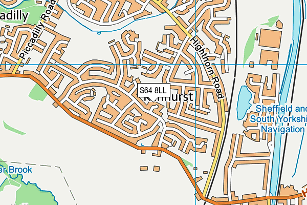 S64 8LL map - OS VectorMap District (Ordnance Survey)