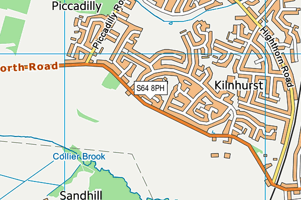 S64 8PH map - OS VectorMap District (Ordnance Survey)