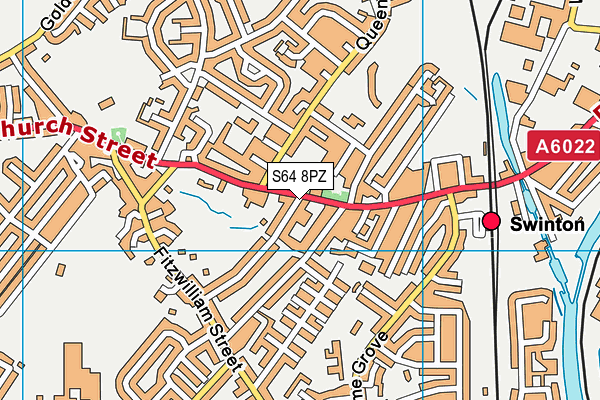 S64 8PZ map - OS VectorMap District (Ordnance Survey)