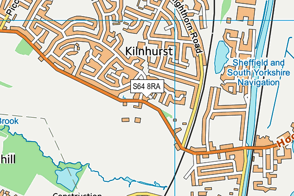 S64 8RA map - OS VectorMap District (Ordnance Survey)