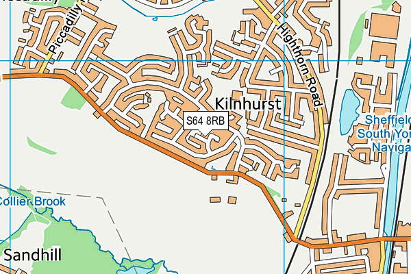 S64 8RB map - OS VectorMap District (Ordnance Survey)