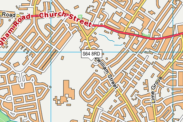 S64 8RD map - OS VectorMap District (Ordnance Survey)