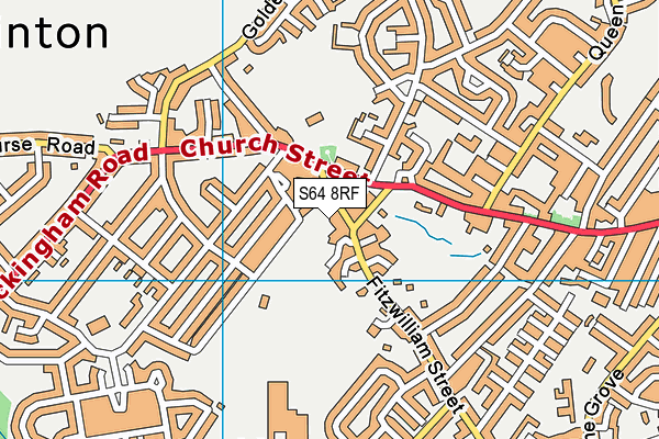 S64 8RF map - OS VectorMap District (Ordnance Survey)