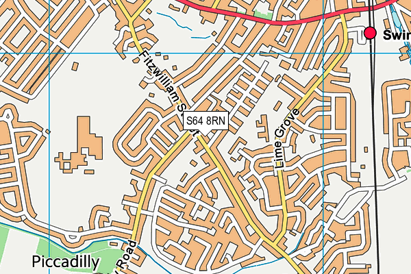 S64 8RN map - OS VectorMap District (Ordnance Survey)