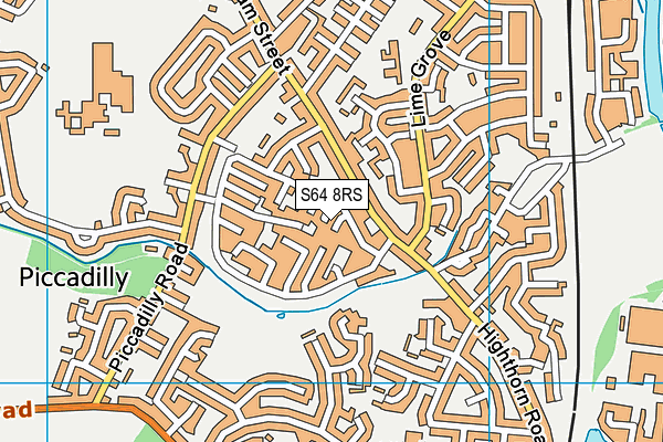 S64 8RS map - OS VectorMap District (Ordnance Survey)