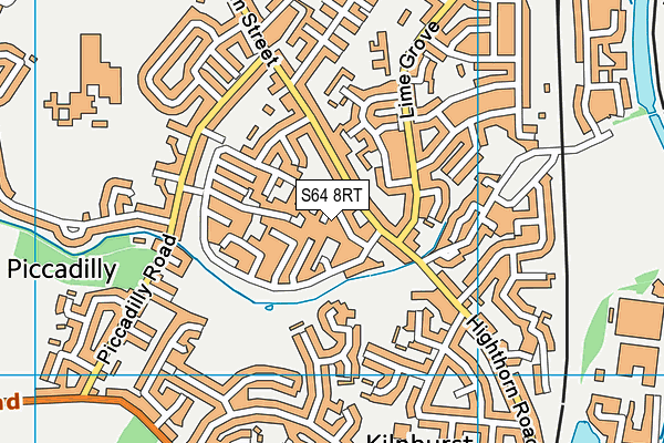 S64 8RT map - OS VectorMap District (Ordnance Survey)