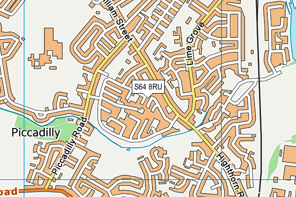 S64 8RU map - OS VectorMap District (Ordnance Survey)