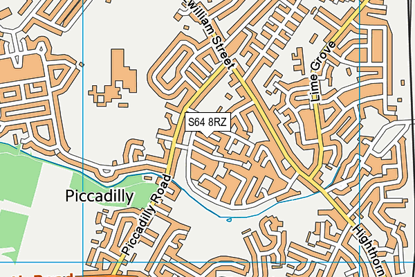 S64 8RZ map - OS VectorMap District (Ordnance Survey)