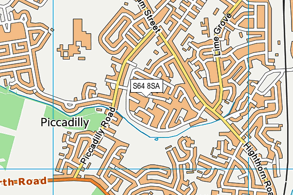 S64 8SA map - OS VectorMap District (Ordnance Survey)