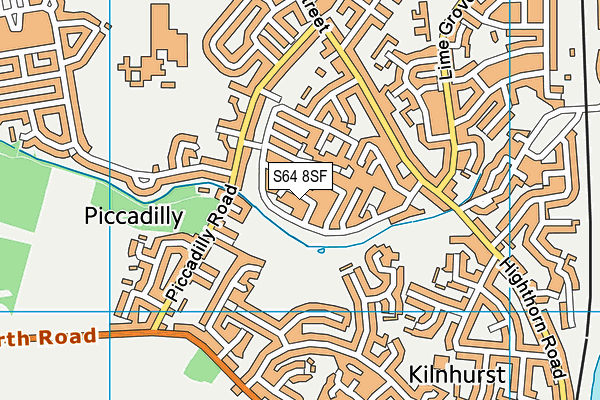 S64 8SF map - OS VectorMap District (Ordnance Survey)