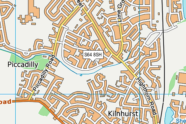 S64 8SH map - OS VectorMap District (Ordnance Survey)