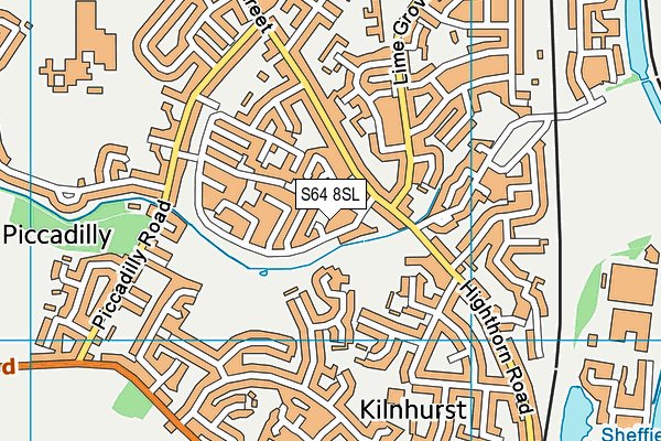 S64 8SL map - OS VectorMap District (Ordnance Survey)