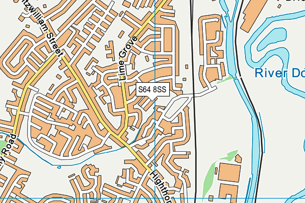 S64 8SS map - OS VectorMap District (Ordnance Survey)