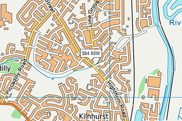 S64 8SW map - OS VectorMap District (Ordnance Survey)