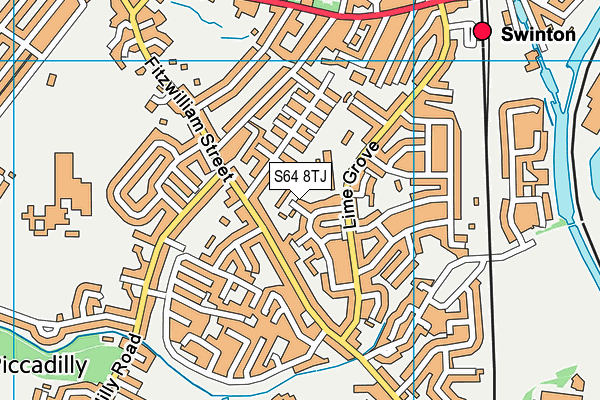 S64 8TJ map - OS VectorMap District (Ordnance Survey)