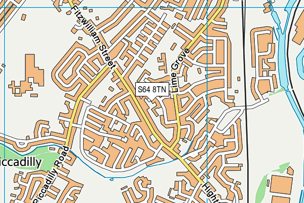S64 8TN map - OS VectorMap District (Ordnance Survey)