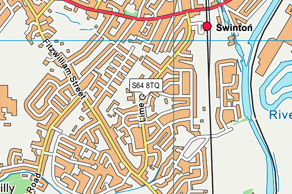 Brookfield Primary Academy map (S64 8TQ) - OS VectorMap District (Ordnance Survey)
